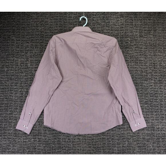 UNTUCKit Shirt Mens Large Maroon White Gingham Plaid Wrinkle Free Casual Preppy - Picture 8 of 10